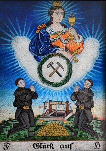 Hl. Barbara, Hinterglasbild für Felix ca. 1985 unsigniert