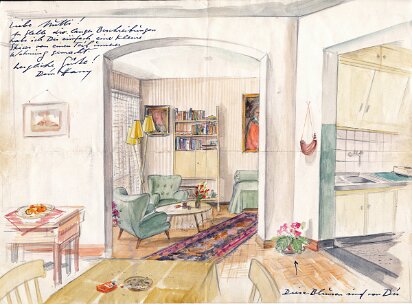 Wohnung 1958 (Einlageblatt im Buch)