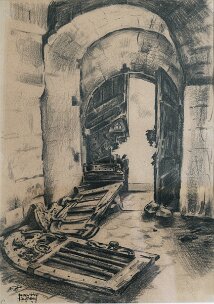 Burg [unbekannt] Nachkriegszeit 1947 signiert
